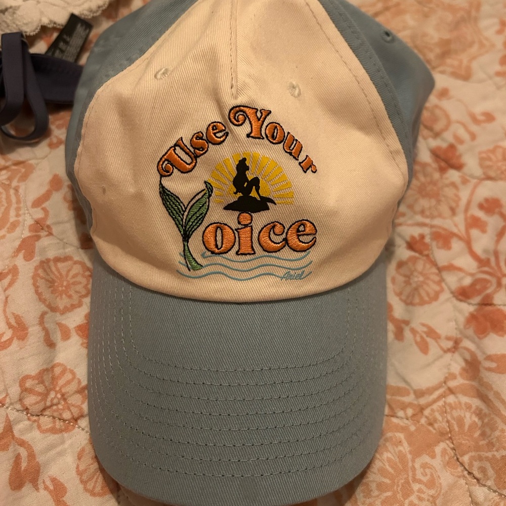 Blue and Cream Little Mermaid Cap